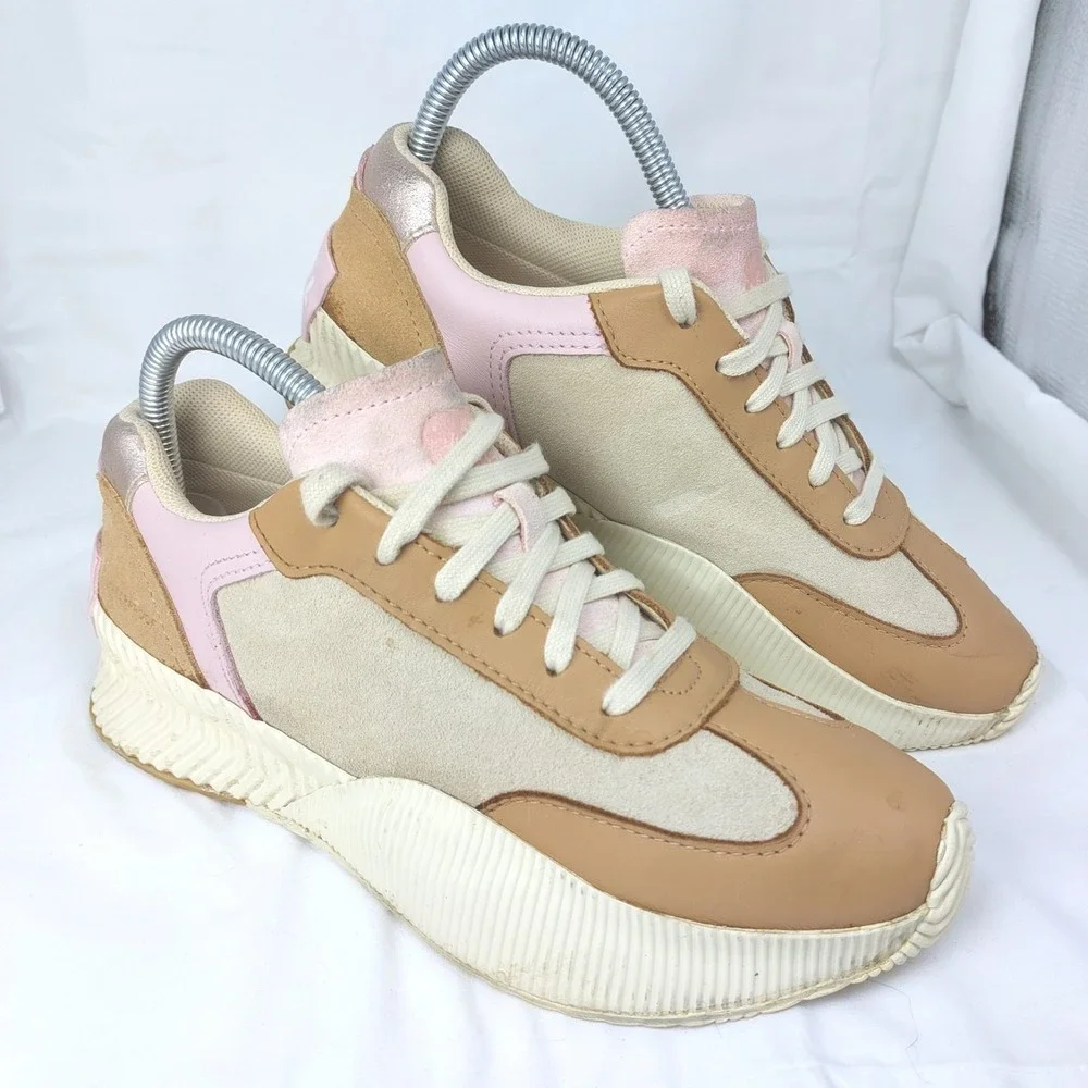 Sorel Ona Blvd Classic Low Top Sneaker Womens 7.5 Honest Beige Waterproof READ